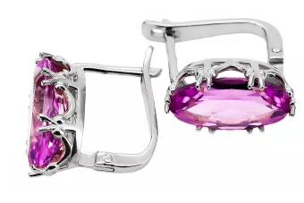 Plata de ley 925 Amatista Pendientes Vintage vec021s